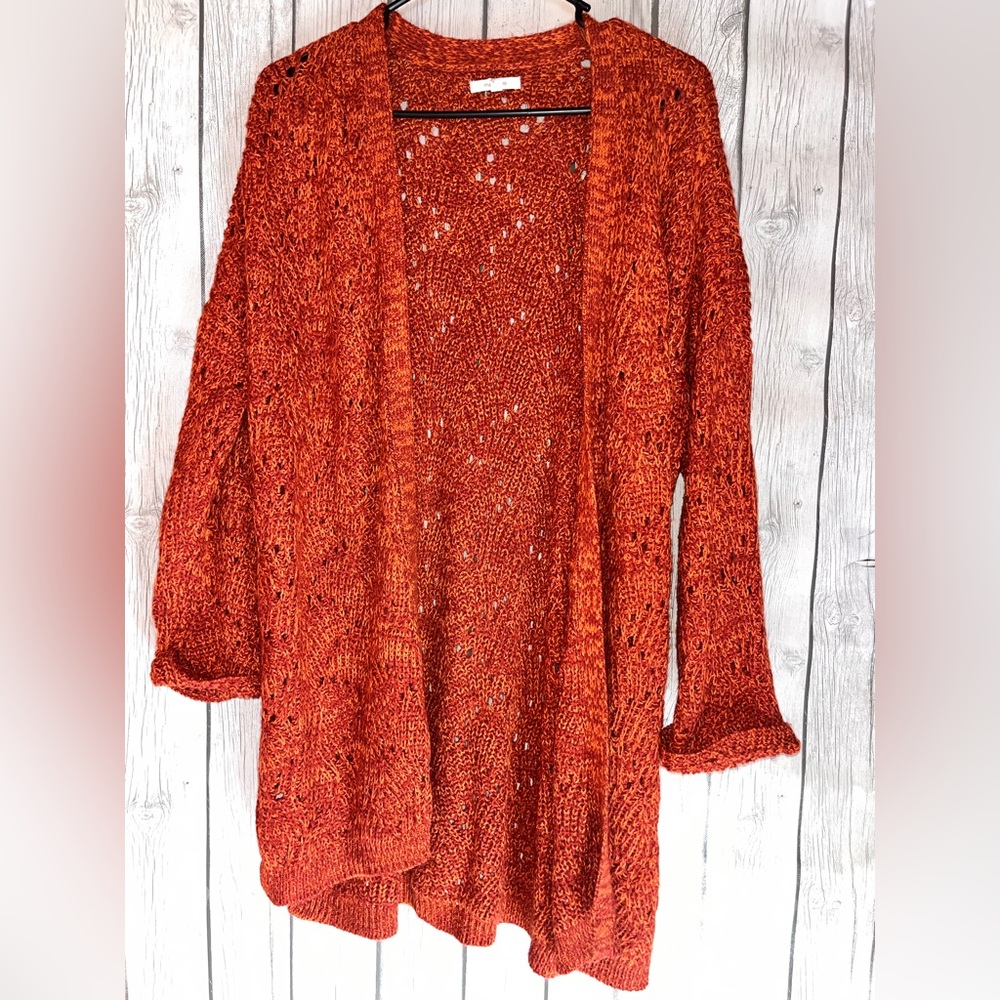 Maurices Fiery Orange Knit Cardigan